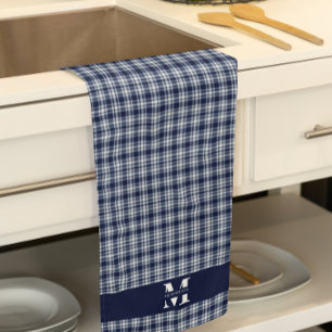 Linge De Cuisine Plaid bleu marine