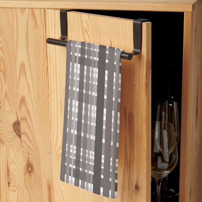 Linge De Cuisine Plaid Brown et blanc (Pliage en tiers)