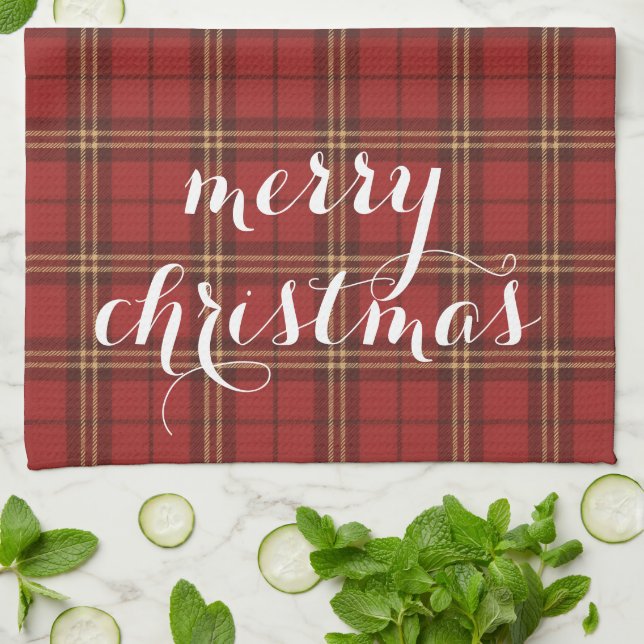 Linge De Cuisine Plaid Classique Joyeux Noël Festif -  (Plié)