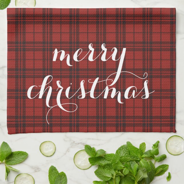Linge De Cuisine Plaid Classique Joyeux Noël Festif -  (Plié)