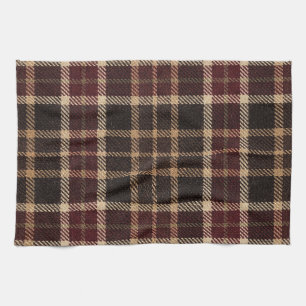Linge De Cuisine Plaid d'automne Marron Châtaigne et Bourgogne Réco
