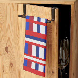 Linge De Cuisine Plaid en rouge, blanc et bleu