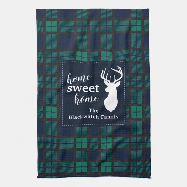 Linge De Cuisine Plaid Holiday Tartan Clan Blackwatch personnalisé (Vertical)