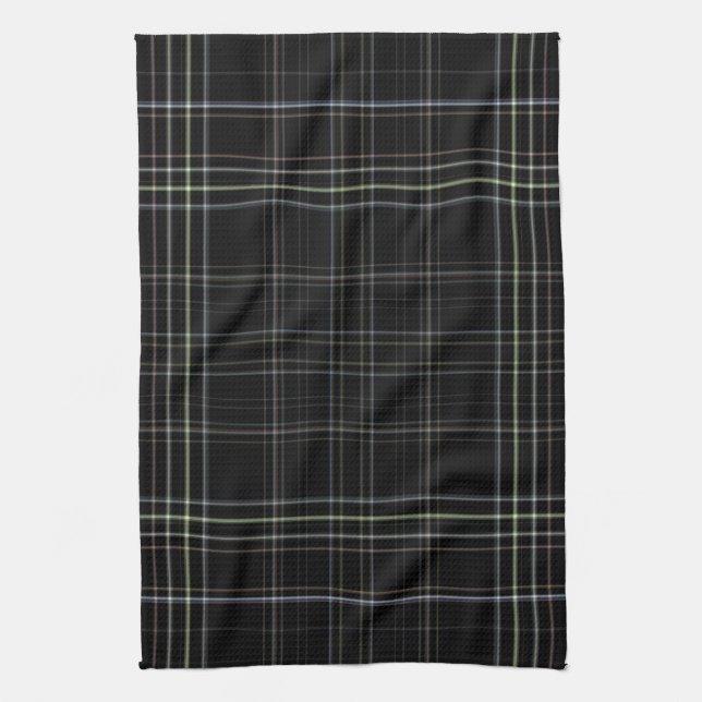 Linge De Cuisine Plaid noir (Vertical)