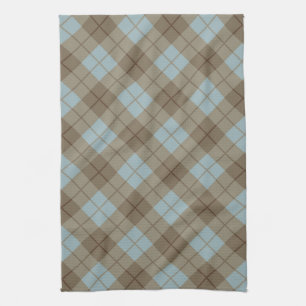 Linge De Cuisine Plaid polarisé dans le bleu et le brun