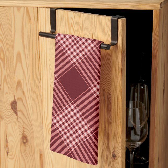 Linge De Cuisine Plaid Rouge Et Blanc (Pliage en tiers)