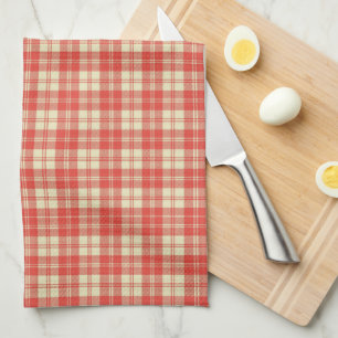 Linge De Cuisine Plaid rouge et blanc