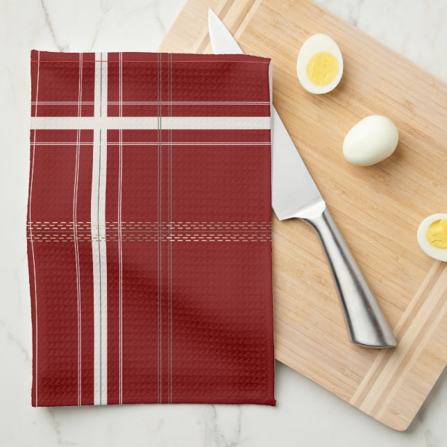 Linge De Cuisine Plaid traditionnel Cabine cosy Bourgogne Noël (Quart Plié)