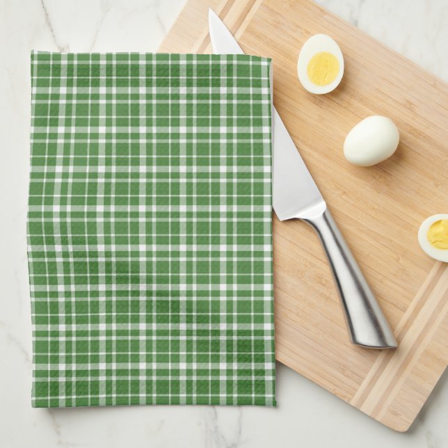 Linge De Cuisine Plaid vert (Quart Plié)