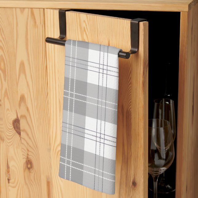 Linge De Cuisine Plaide Buffalo noir et blanc (Pliage en tiers)