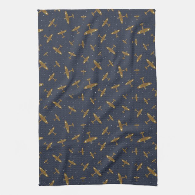 Linge De Cuisine Plan de guerre Blue Spitfire de la Marine (Vertical)