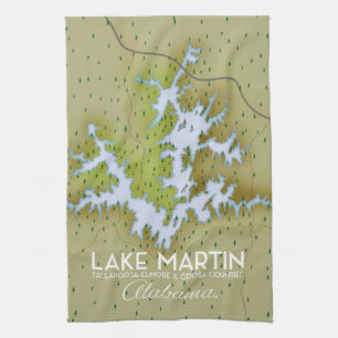 Linge De Cuisine Plan de l'affiche de voyage du lac Martin Alabama.