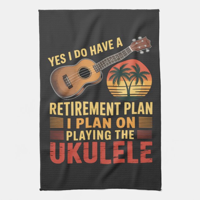 Linge De Cuisine Plan de retraite Ukulele Drôle (Vertical)