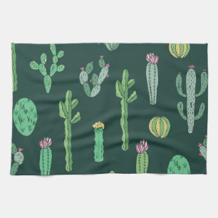 Linge De Cuisine Plantes de Cactus : Arrière - plan Vintage sans co