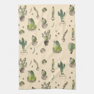 Linge De Cuisine Plantes succulentes de la vie Motif de cactus