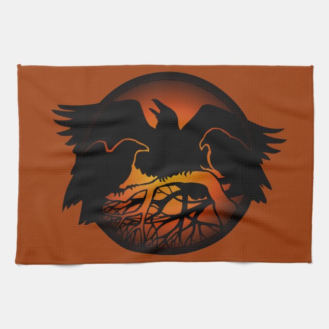 Linge De Cuisine Plaque de corbeau Premières Nations Corbeau Plaque (Horizontal)