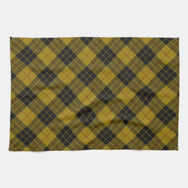 Linge De Cuisine Plaque noire jaune tartan MacLeod (Horizontal)