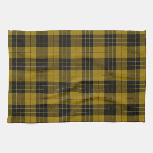 Linge De Cuisine Plaque noire jaune tartan MacLeod (Horizontal)