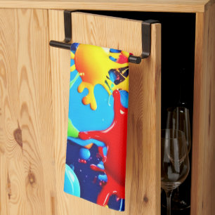 Linge De Cuisine Plaques de peinture vives : une instruction de cou
