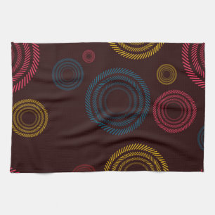Linge De Cuisine Playful, coloré, tendance, cercles rayés cool