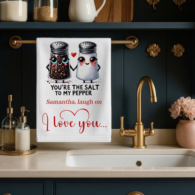 Linge De Cuisine Playful Love Gift Funny Food Towel Custom Name (Playful Love Gift Funny Food Towel Custom Name)