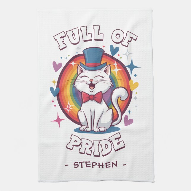 Linge De Cuisine Plein de fierté | Fierté de chat LGBTQ (Vertical)