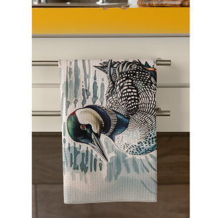 Linge De Cuisine Plongeon élégant sur le lac - texte personnalisé