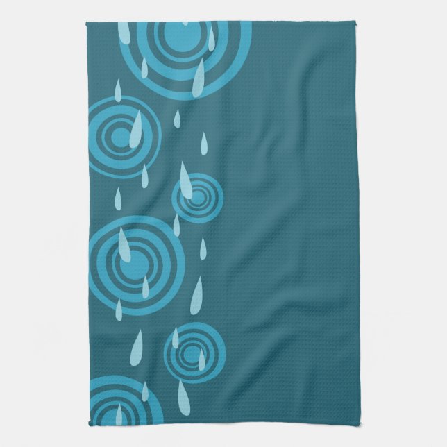 Linge De Cuisine Pluie bleue (Vertical)