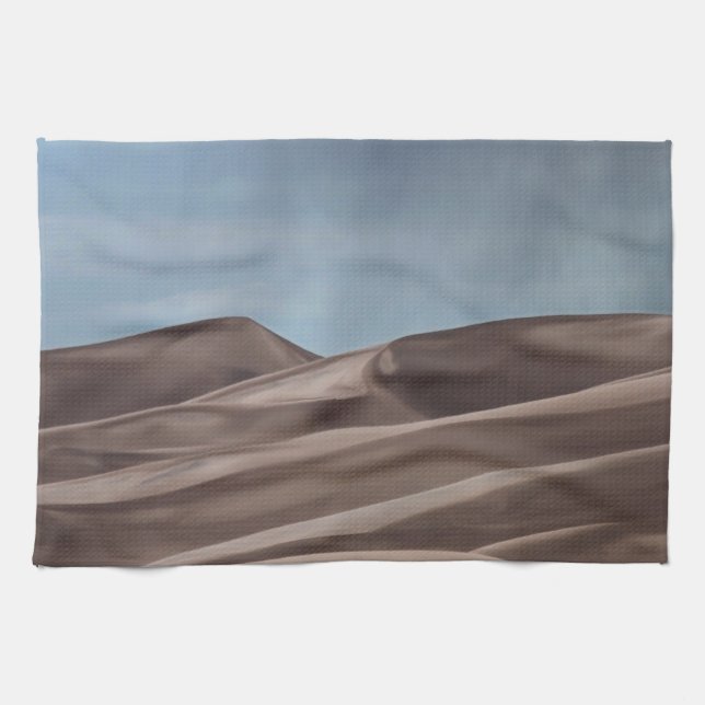 Linge De Cuisine Pluie sur les grandes dunes de sable (Horizontal)