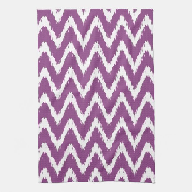 Linge De Cuisine Plum Asian Moods Ikat Chevrons (Vertical)