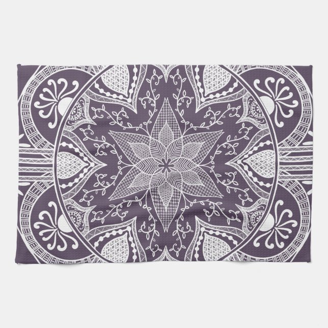Linge De Cuisine Plum Mandala (Horizontal)