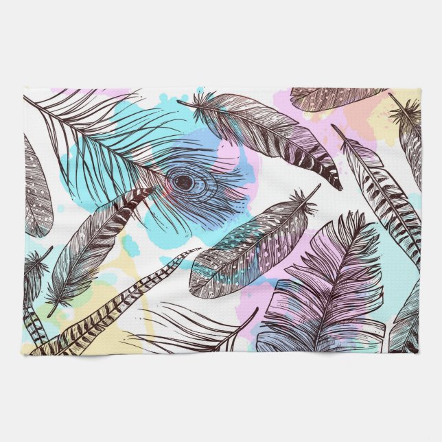 Linge De Cuisine Plume de paon (Horizontal)