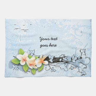 Linge De Cuisine Plumeria vintage/frangipani et lierre bleu
