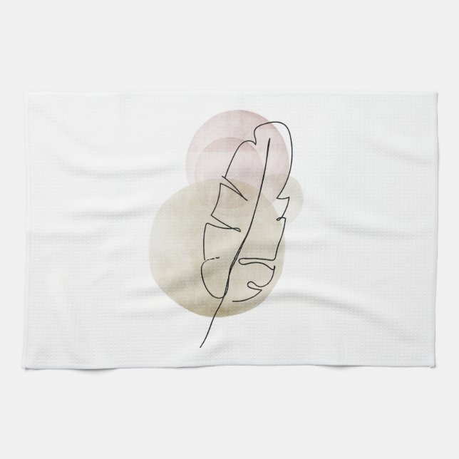 Linge De Cuisine Plumes beige Boho (Horizontal)