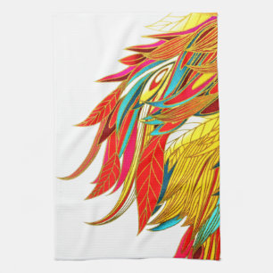 Linge De Cuisine Plumes d'automne élégant coloré art abstrait