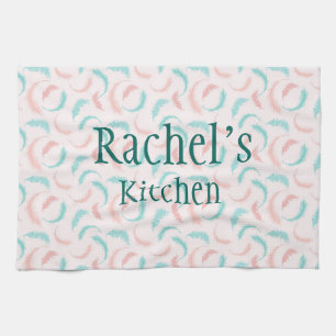 Linge De Cuisine Plumes en rose et bleu