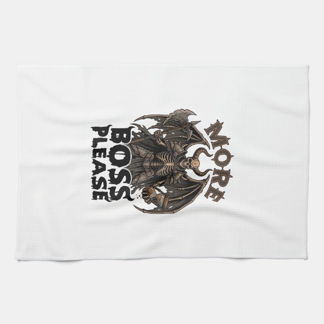 Linge De Cuisine Plus de Boss S'il Vous Plaît Halloween Démon Squel (Horizontal)