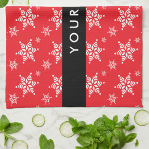 Linge De Cuisine Pneus blancs, Rouge, Votre nom, Personnaliser