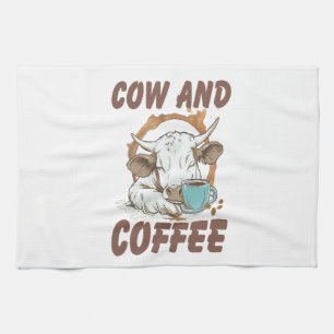 Linge De Cuisine Png de vache et de café, Fille occidentale drôle