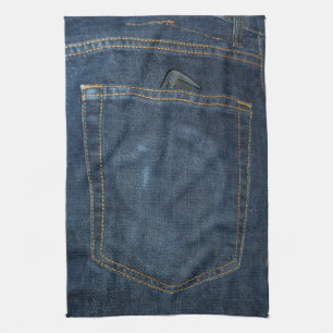 Linge De Cuisine Poche de denim de blues-jean