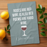 Linge De Cuisine Poème du vin amusant - Le vin est la poésie rouge<br><div class="desc">Un petit humour à boire que vous pouvez transmettre à vos copines amoureuses du vin. Faites-les rire avec ce cadeau de bâillon humoristique ou d'éléphant blanc. J'ai essayé de courir,  mais j'ai continué à renverser mon vin.</div>