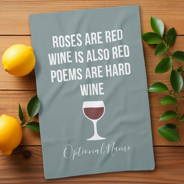 Linge De Cuisine Poème du vin amusant - Le vin est la poésie rouge  (Funny Wine Kitchen Towel)