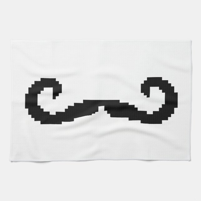 Linge De Cuisine Poignée de 8 bits Pixel Moustache (Horizontal)