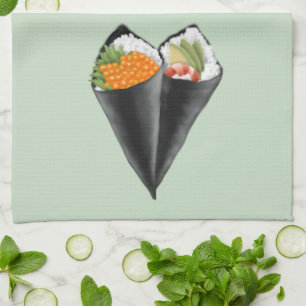 Linge De Cuisine Poignée de sushi illustrée