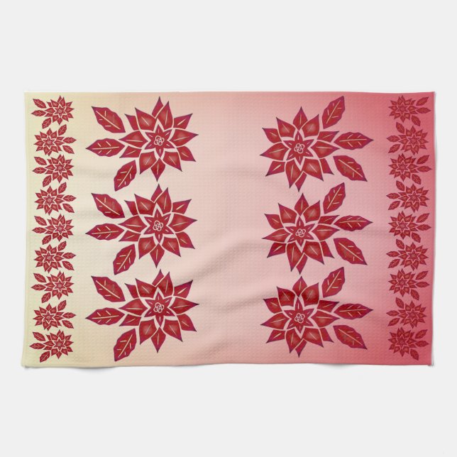 Linge De Cuisine Poinsettia (rouge) (Horizontal)