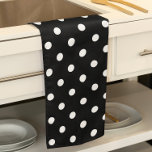 Linge De Cuisine Point Polka noir<br><div class="desc">Serviette de cuisine à points de polka noir</div>