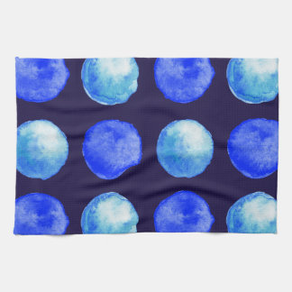 Linge De Cuisine Points bleus Aquarelle tendance Cerulean Indigo