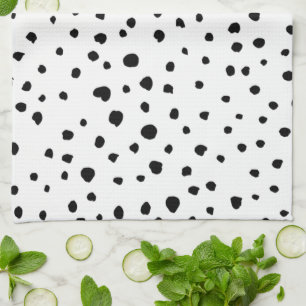 Linge De Cuisine Points dalmatiens, Points dalmatiens, Noir et Blan