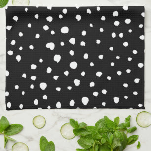Linge De Cuisine Points dalmatiens, Zones dalmatiennes, Noir et Bla
