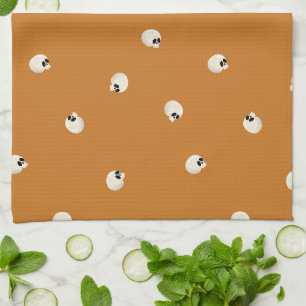 Linge De Cuisine Points de crâne Kawaii mignons aléatoires orange
